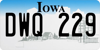 IA license plate DWQ229