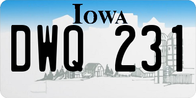 IA license plate DWQ231