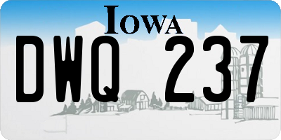 IA license plate DWQ237
