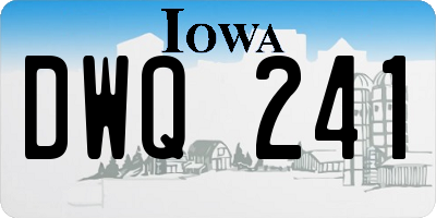IA license plate DWQ241