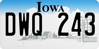 IA license plate DWQ243