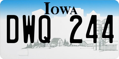 IA license plate DWQ244