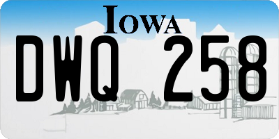 IA license plate DWQ258