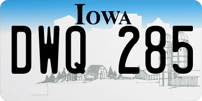 IA license plate DWQ285