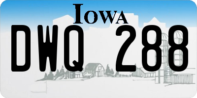 IA license plate DWQ288