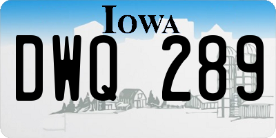 IA license plate DWQ289