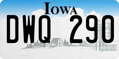 IA license plate DWQ290
