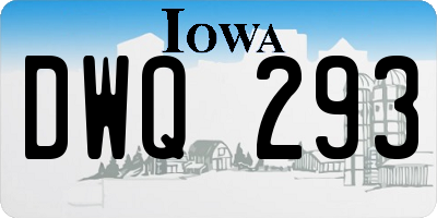 IA license plate DWQ293