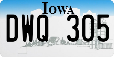 IA license plate DWQ305