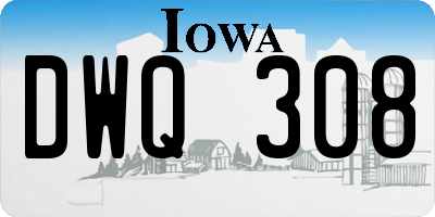 IA license plate DWQ308