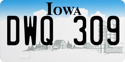 IA license plate DWQ309