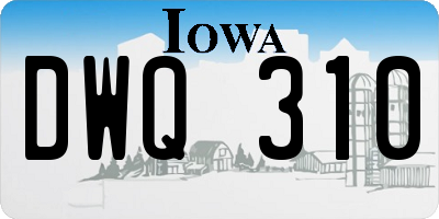 IA license plate DWQ310