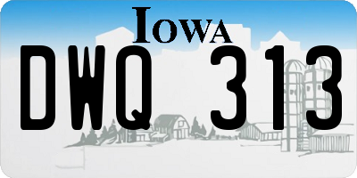 IA license plate DWQ313