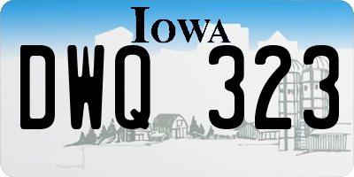 IA license plate DWQ323