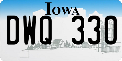IA license plate DWQ330