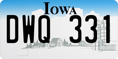IA license plate DWQ331