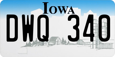 IA license plate DWQ340