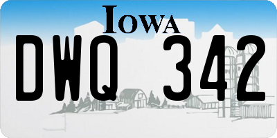 IA license plate DWQ342