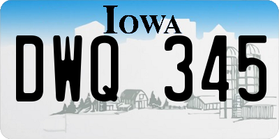 IA license plate DWQ345