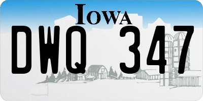 IA license plate DWQ347