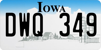 IA license plate DWQ349