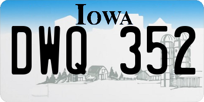 IA license plate DWQ352