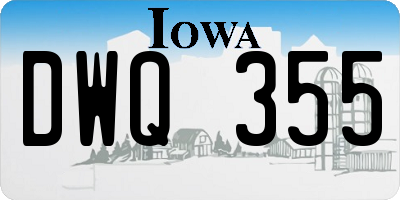 IA license plate DWQ355