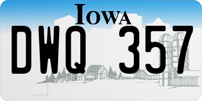 IA license plate DWQ357