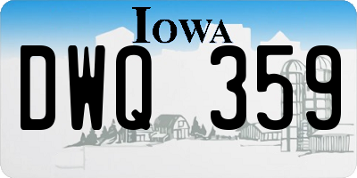 IA license plate DWQ359