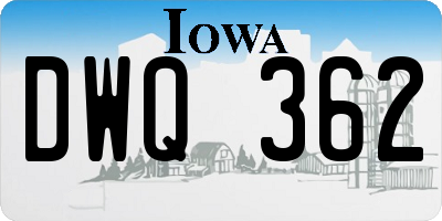 IA license plate DWQ362