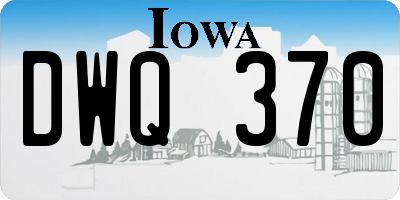 IA license plate DWQ370