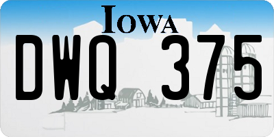 IA license plate DWQ375