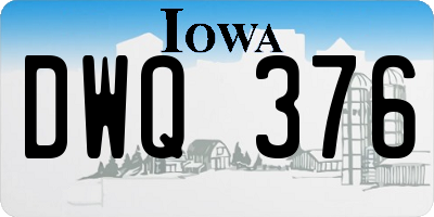 IA license plate DWQ376