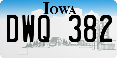 IA license plate DWQ382