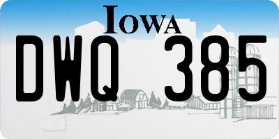 IA license plate DWQ385