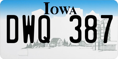 IA license plate DWQ387