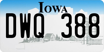 IA license plate DWQ388