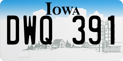 IA license plate DWQ391