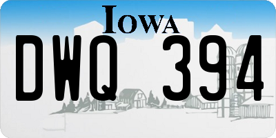 IA license plate DWQ394