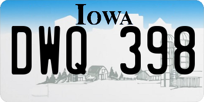 IA license plate DWQ398