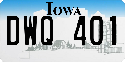IA license plate DWQ401
