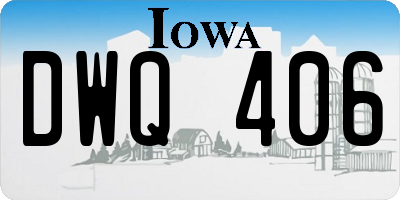 IA license plate DWQ406