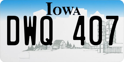 IA license plate DWQ407