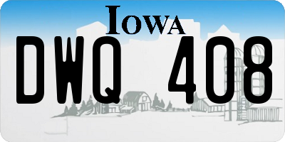 IA license plate DWQ408