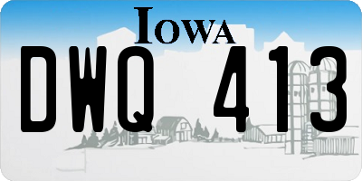 IA license plate DWQ413