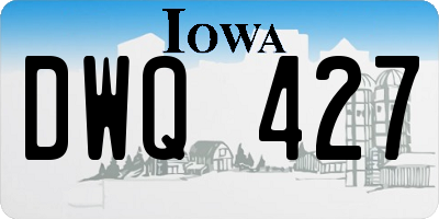 IA license plate DWQ427