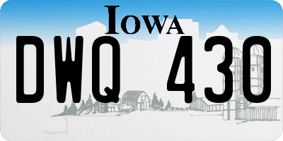 IA license plate DWQ430