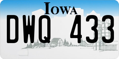 IA license plate DWQ433