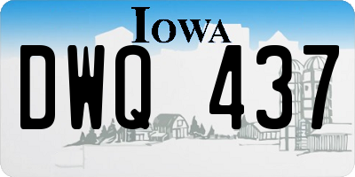 IA license plate DWQ437