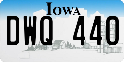 IA license plate DWQ440